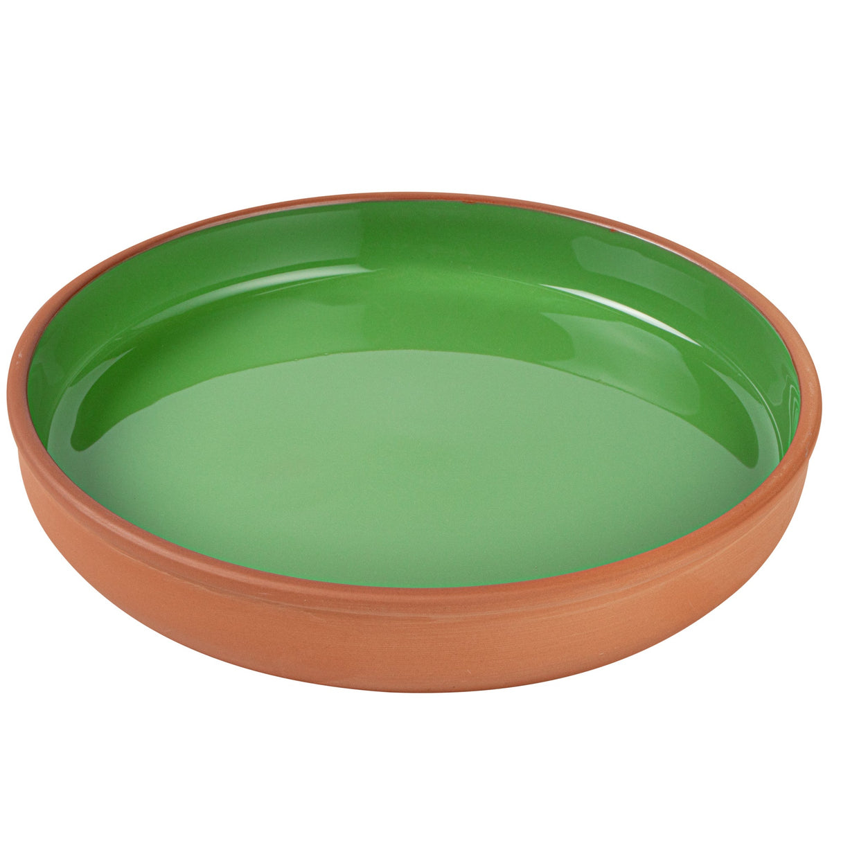 Bowls, Cazuela, Terra Tek 34 Ounce, Terracotta, Green Glazed Interior, 9.25 x 9.25 x 1.50 Inch, Oven-Safe,2 - 5 COUNT