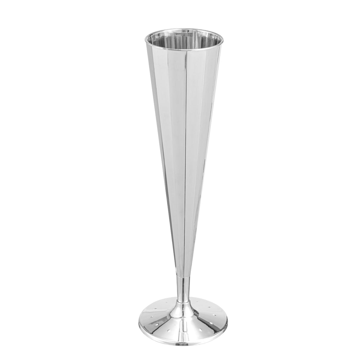 Flutes, Champagne, RW Base 5 Ounce, Plastic, Mirrored, Vertical Cut, 2 x 2 x 8.50 Inch,4 - 25 COUNT