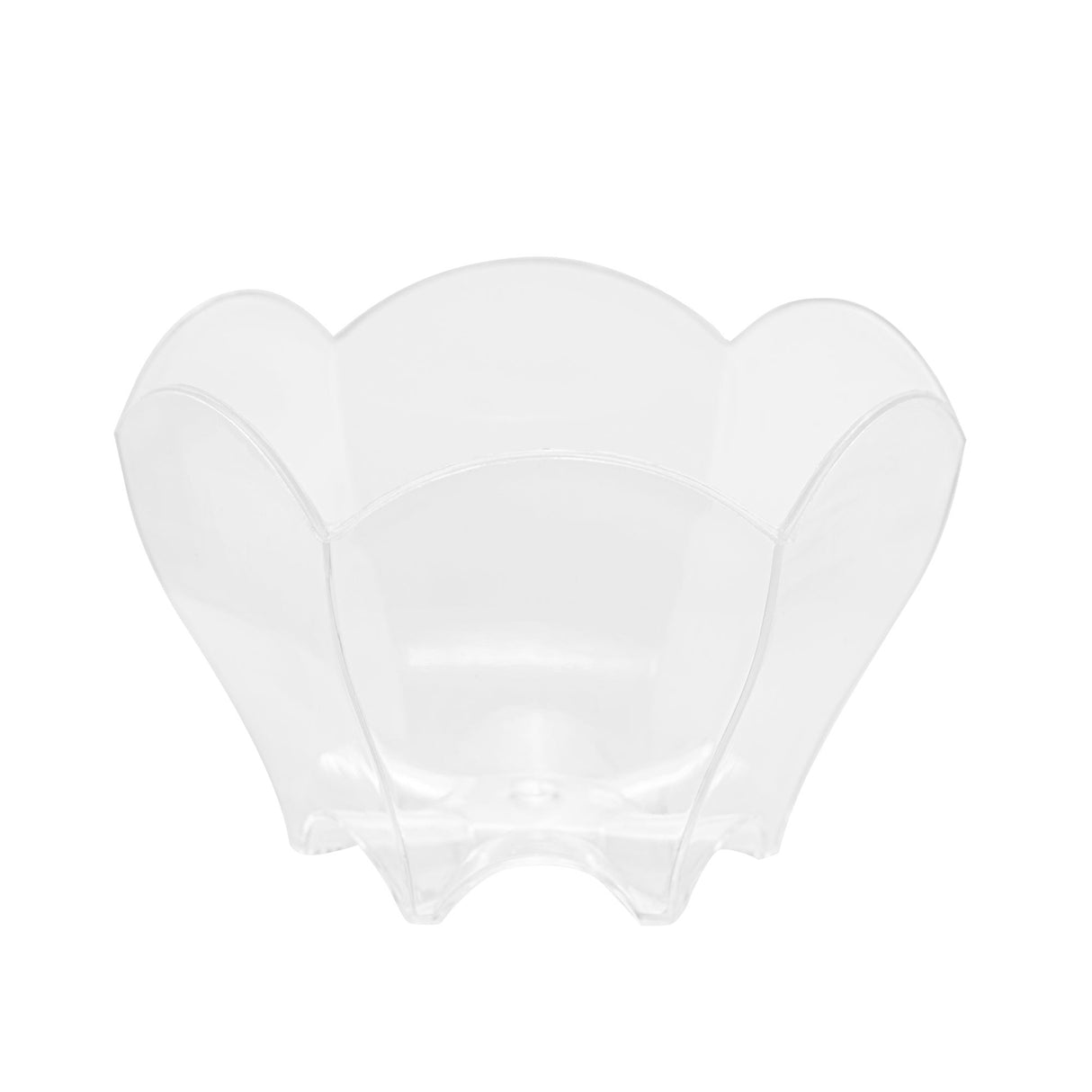 Cups, Mini Serve 2 Ounce, Plastic, Clear, 2.75 x 2.50 x 1.75 Inch, Flower Shape,4 - 25 COUNT