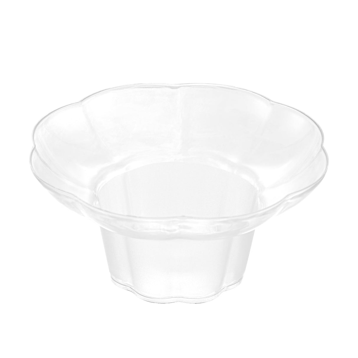 Bowls, Mini Serve 3 Ounce, Plastic, Clear, 4 x 4 x 2 Inch, Flower Shaped,4 - 25 COUNT