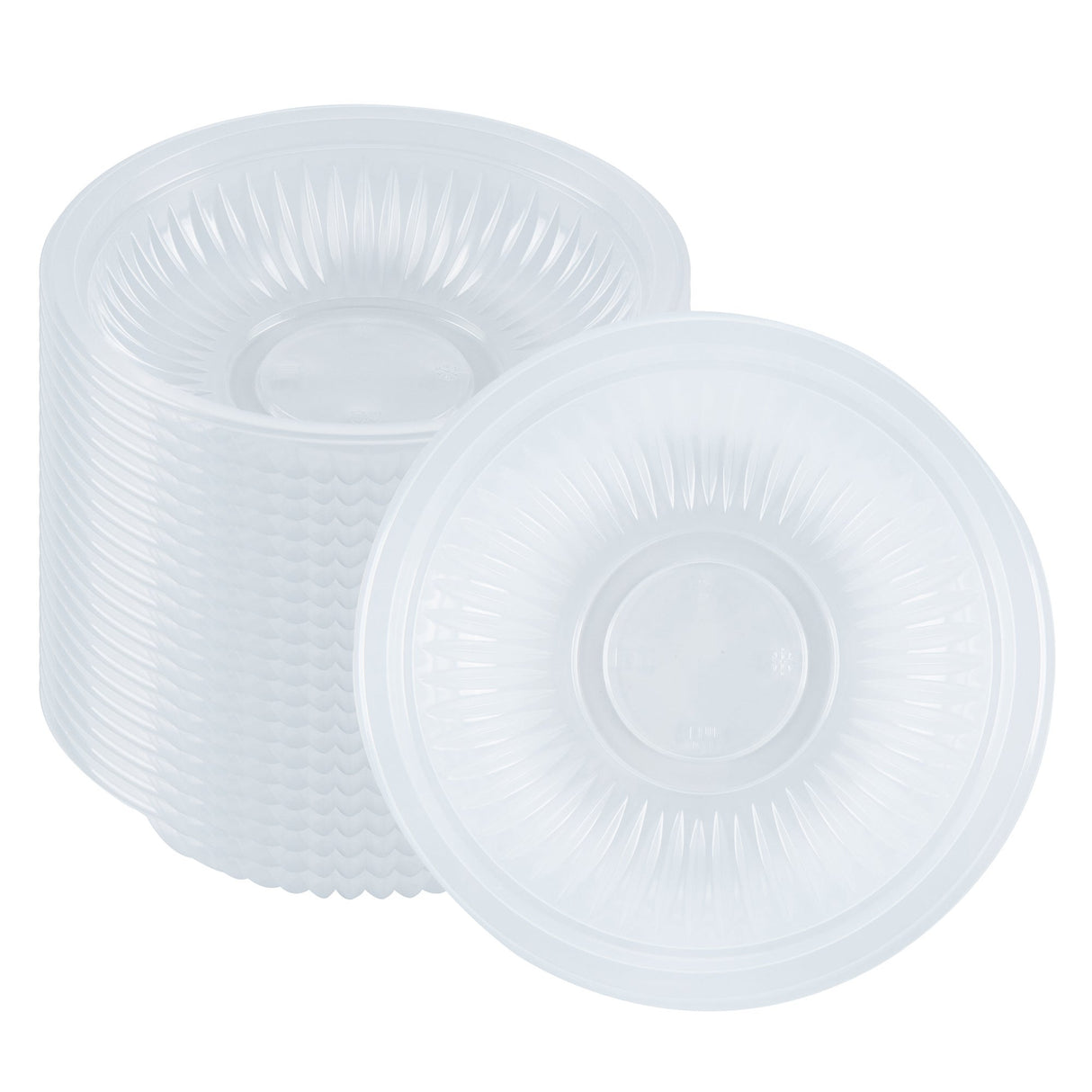 Bowls, RW Base 34 Ounce, Microwavable Plastic, Clear, 9 x 9 x 2 Inch,2 - 50 COUNT