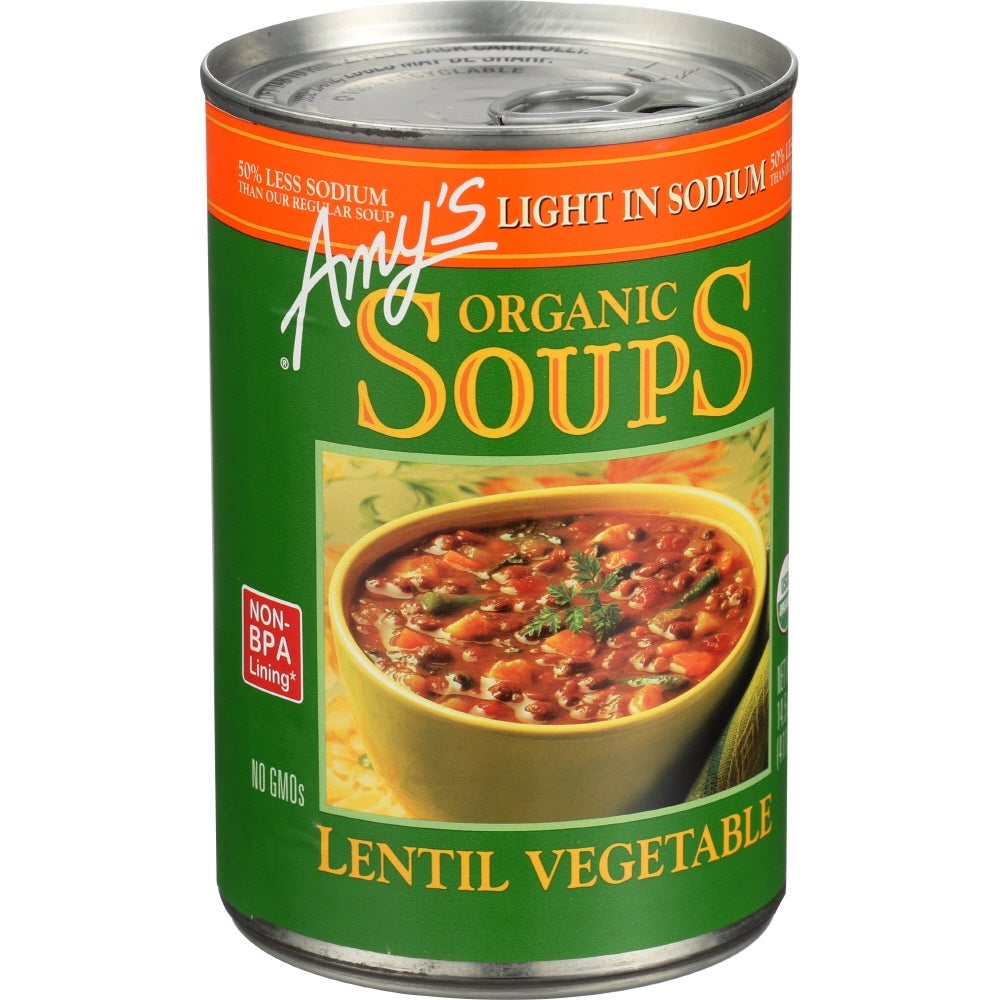 Soup, Lentil Vegetable, Light-Sodium, Organic, Canned,12 - 14.5 OUNCE