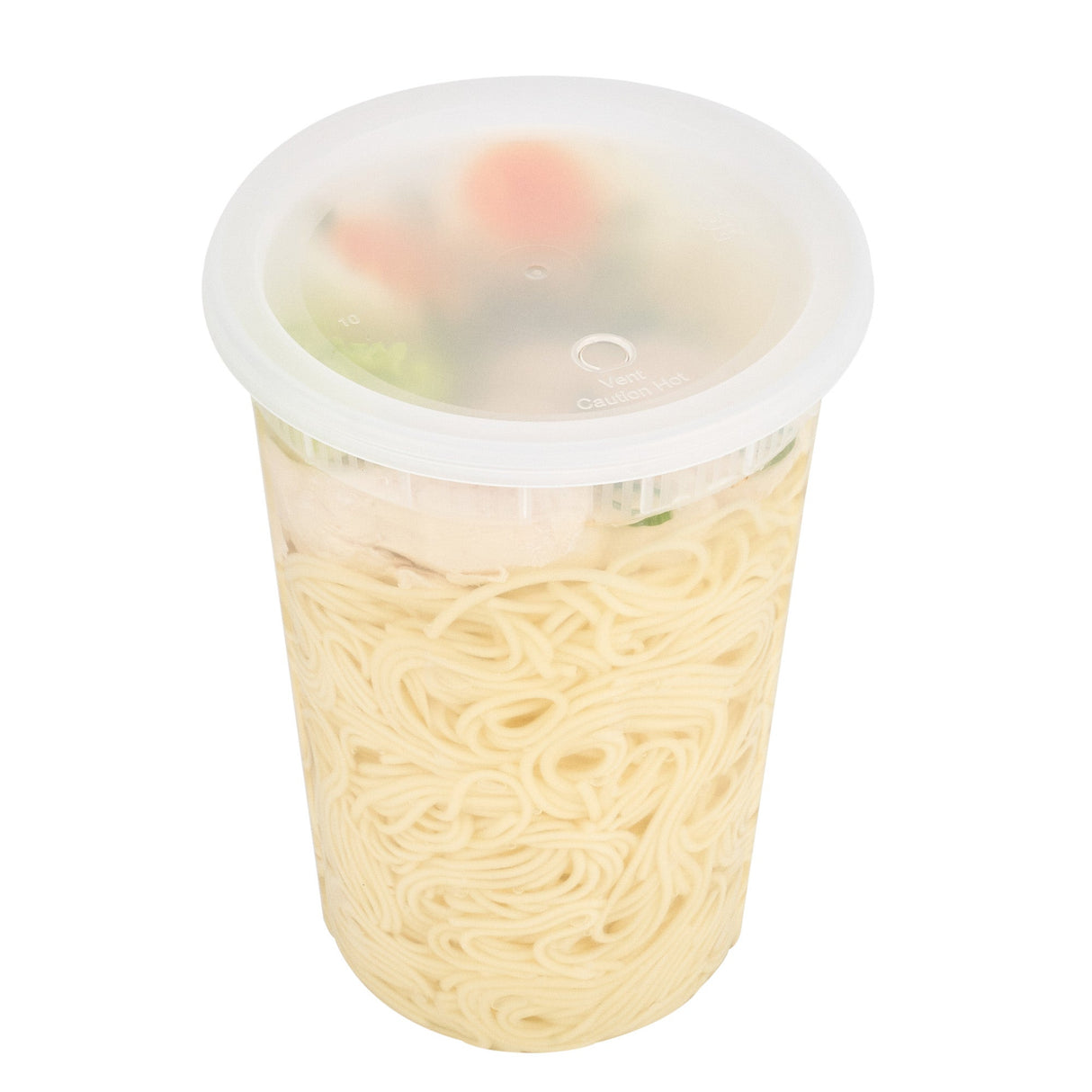 Containers, Soup, Asporto 48 Ounce, Microwavable Plastic, Clear, 5 x 5 x 7 Inch, Round, includes Lid,50 - 1 EACH