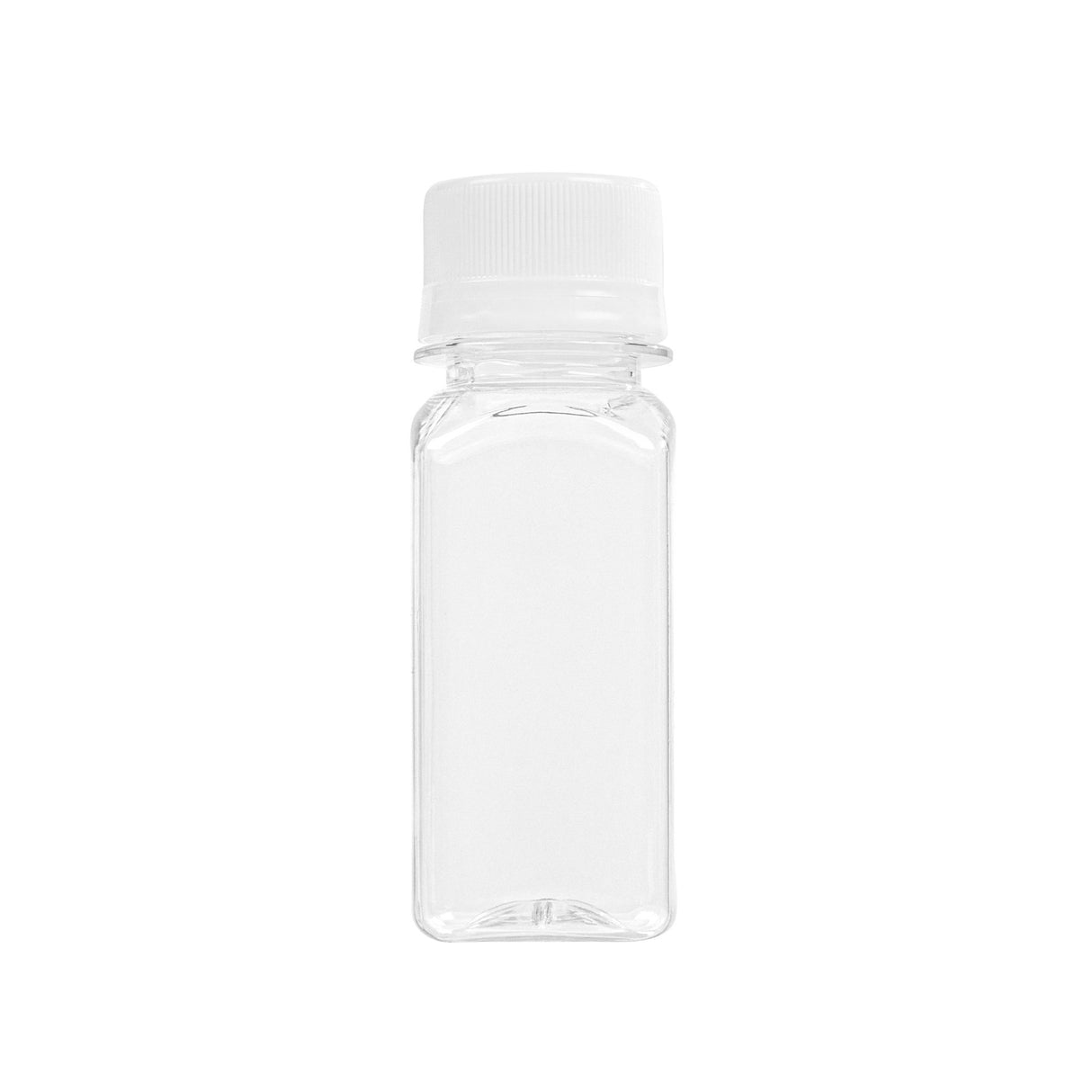 Bottles, Energy Shot, Bottle Tek 2 Ounce, Plastic, Clear, Includes Safety Cap, 1.25 x 1.25 x 3.75 Inch,100 - 1 EACH