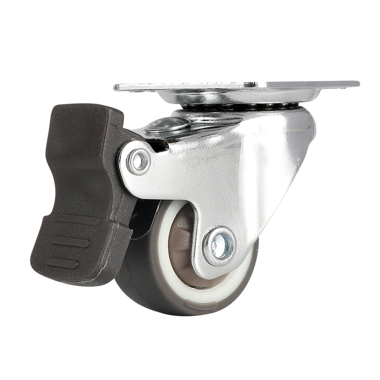 Casters, Swivel Plate, RW Hardware, 1 Inch, Gray, includes Breaks & Mounting Hardware,4 - 1 EACH