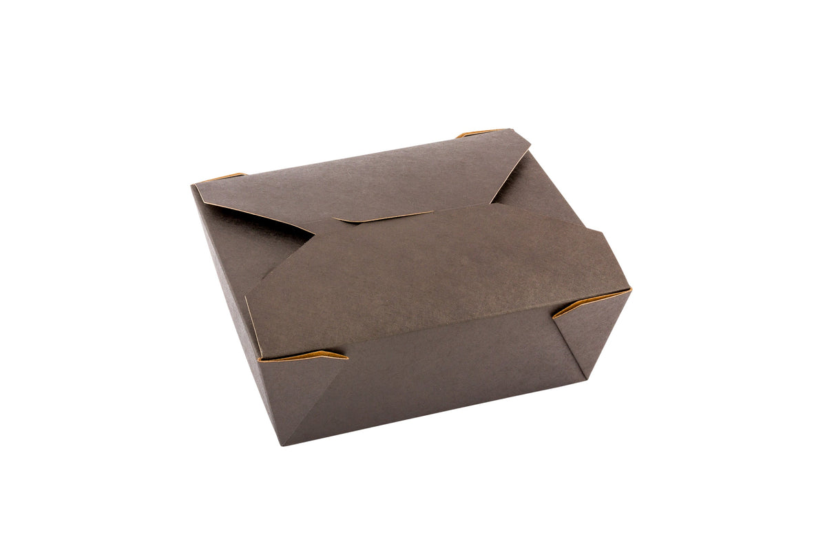 Containers, Take-Out, Bio Tek 45 Ounce, Paper, Black, 6.75 x 5.50 x 2.50 Inch, #8, Rectangular,4 - 50 COUNT