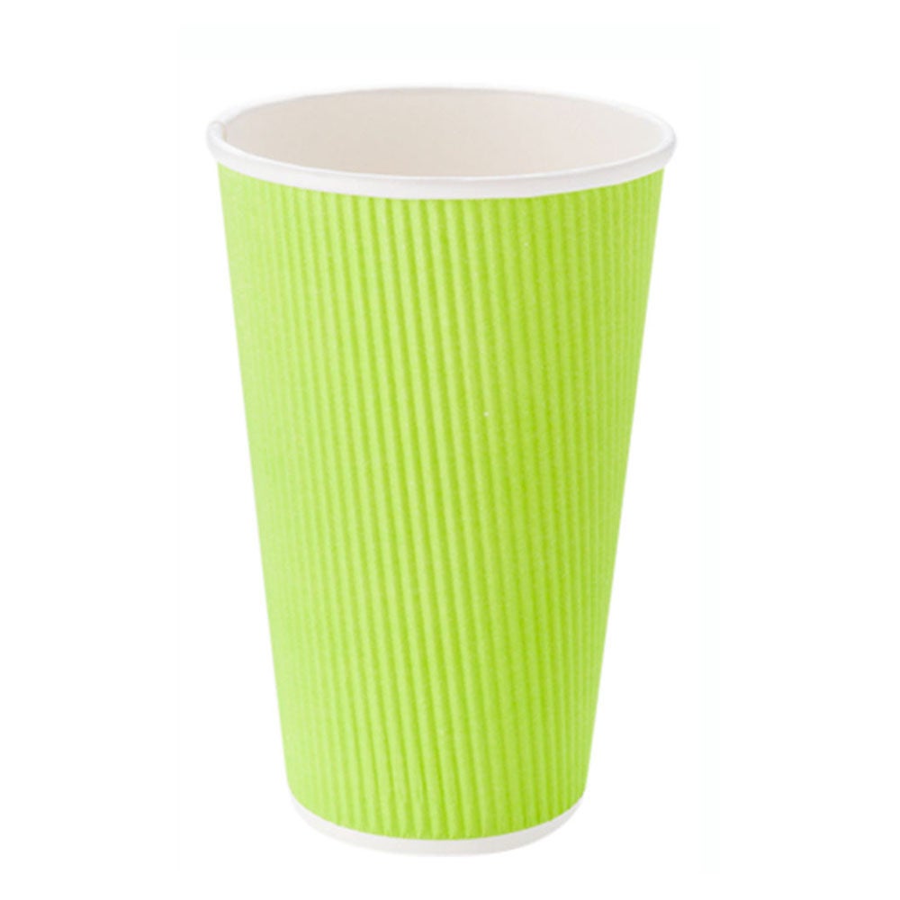 Cups, Hot, 16 Ounce, Paper, Eco Green, Ripple-Wall, 16 Ounce,1 - 500 COUNT