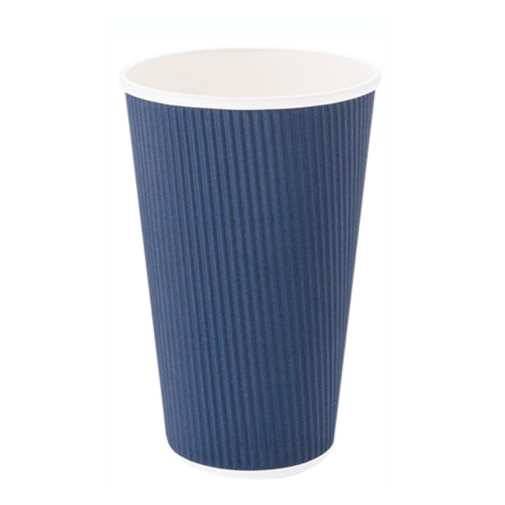 Cups, Coffee, 16 Ounce, Paper, Midnight Blue, Ripple Wall, 3.50 x 3.50 x 5.50 Inch,20 - 25 COUNT