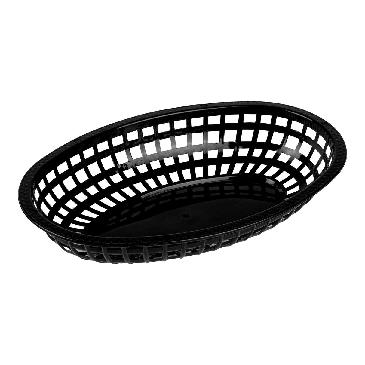 Basket, 9.25 x 1.50 Inch, Oval, Black, Plastic,1 - 10 COUNT