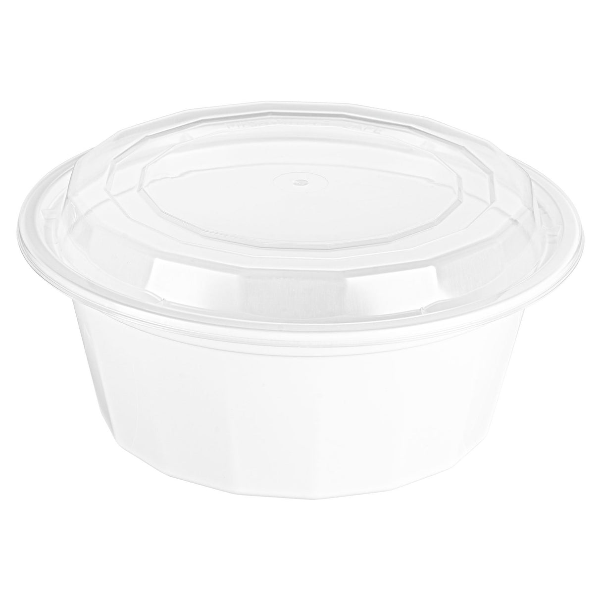 Box, To-Go, Asporto 32 Ounce, Microwavable Plastic, White, Round, 7.25 x 7.25 x 3 Inch, includes Clear Lid,50 - 1 EACH