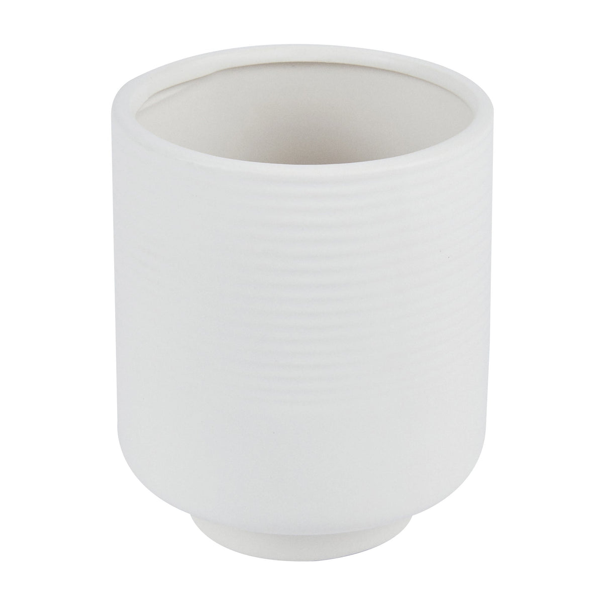 Vase, Table Art, 4.50 x 4.50 x 5 Inch, Ceramic, White, Tea Cup Shape,1 - 1 EACH