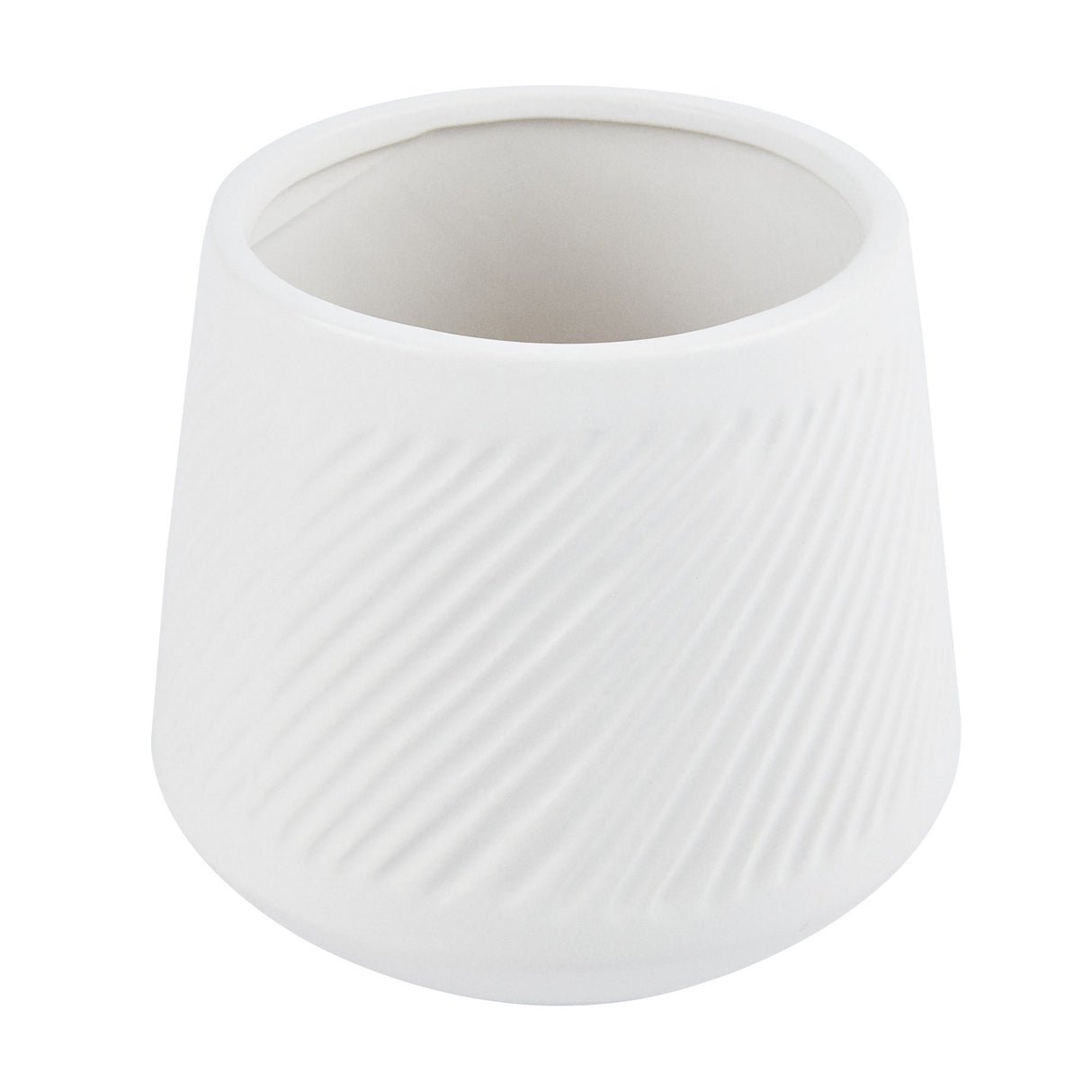 Vase, Table Art, 6 x 6 x 5.50 Inch, Ceramic, White, Tea Cup Shape,1 - 1 EACH