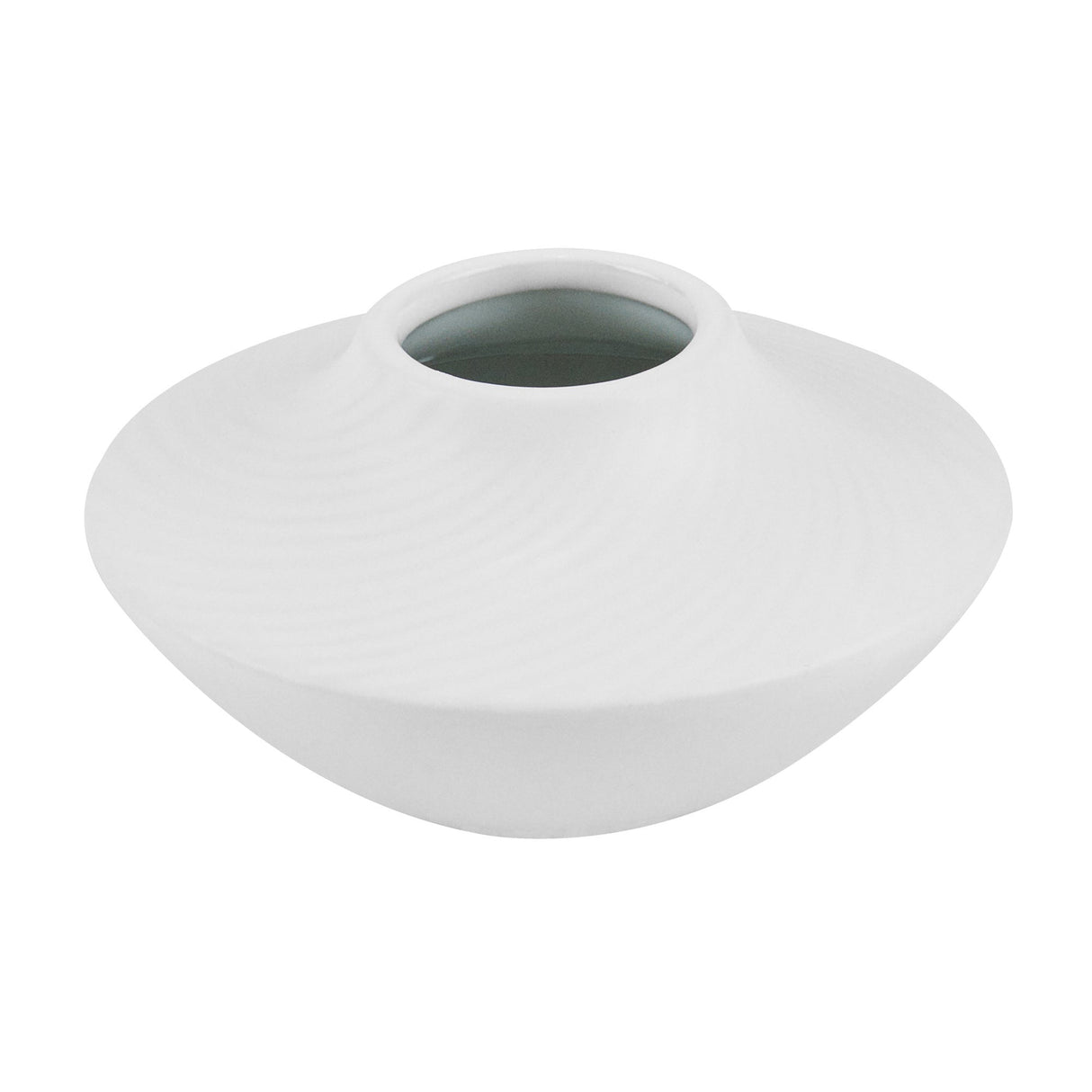 Vase, Table Art, 5.25 x 5.25 x 2.75 Inch, Ceramic, White, Swirl Shape,1 - 1 EACH