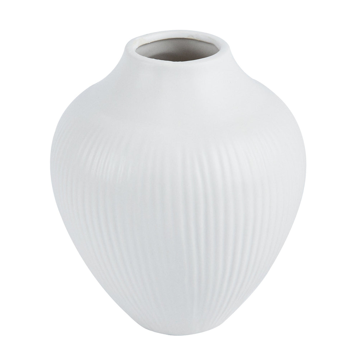Vase, Table Art, 7 x 7 x 8 Inch, Ceramic, White, Balloon Shape,1 - 1 EACH