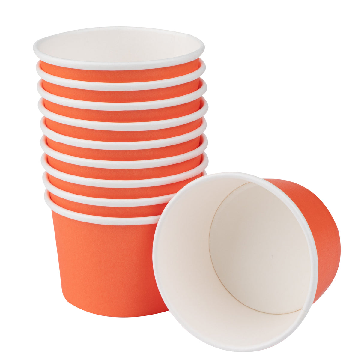 Cups, Ice Cream, 4 Ounce, Paper, Tangerine Orange,1 - 200 COUNT