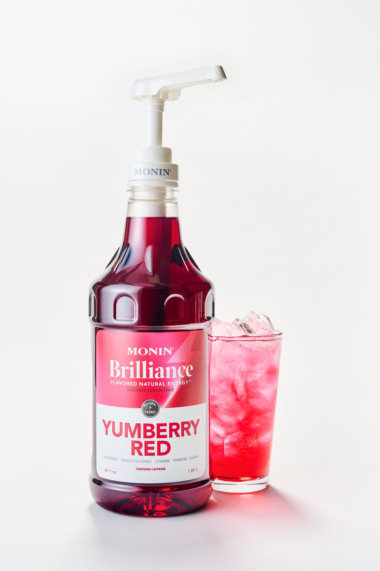 Drink Base, Brilliance, Yumberry Red, contains Caffeine,4 - 64 FLUID
