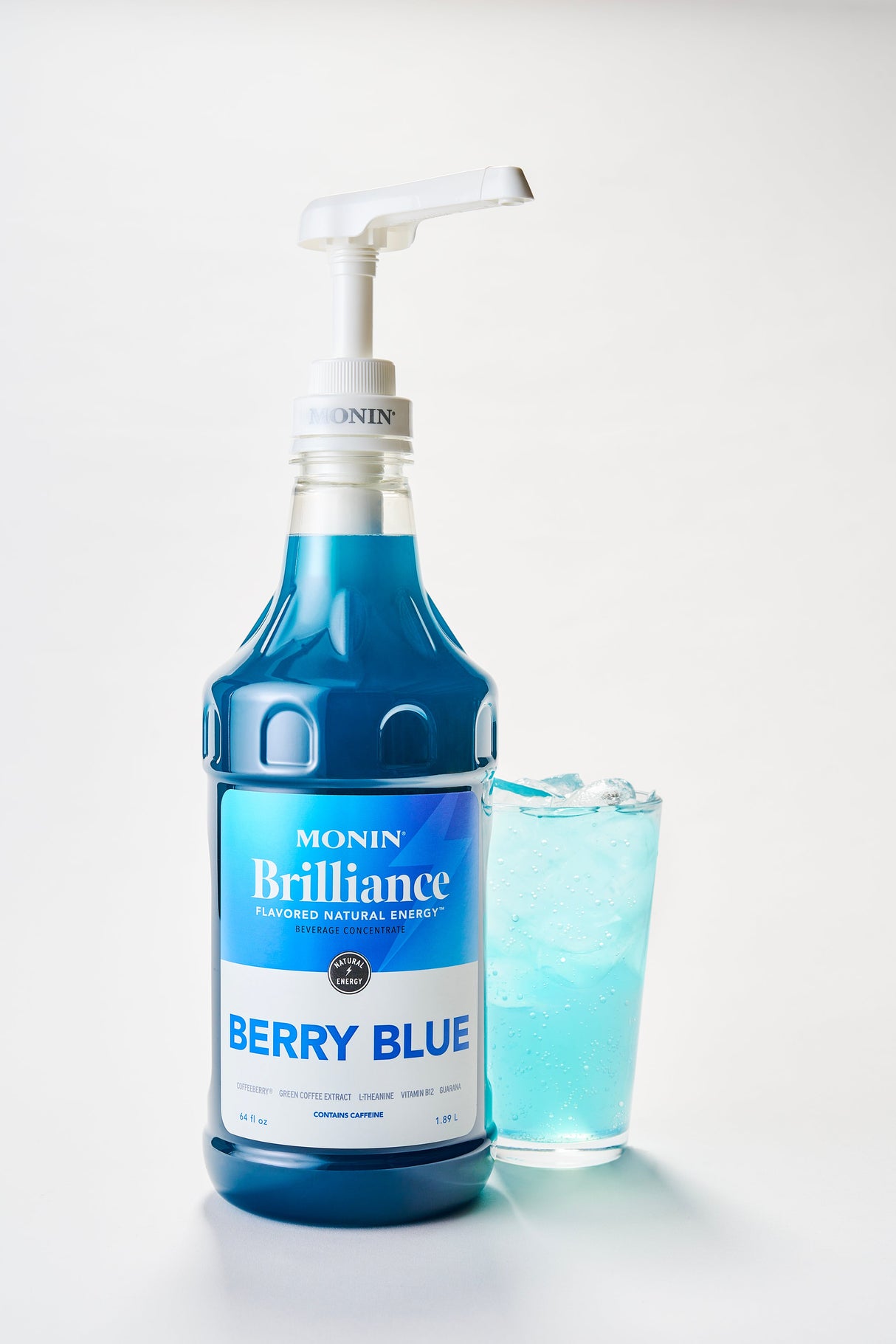 Drink Base, Brilliance, Berry Blue, contains Caffeine,4 - 64 FLUID