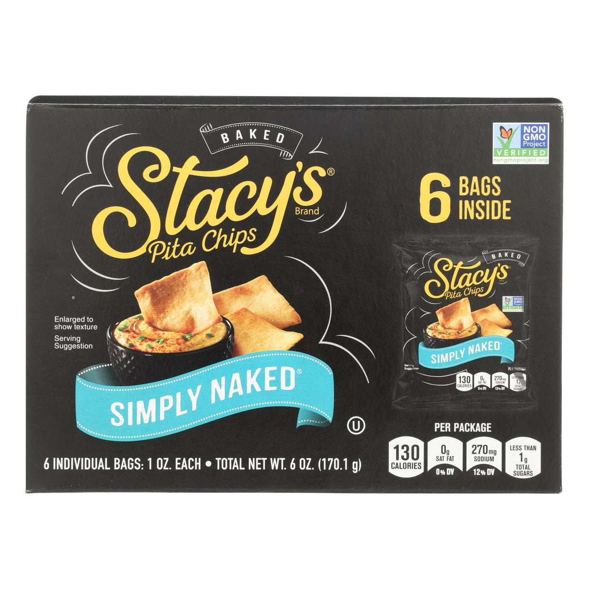 Chips, Pita, Simply Naked, Single-Serve Bags, 1 Ounce,12 - 6 COUNT