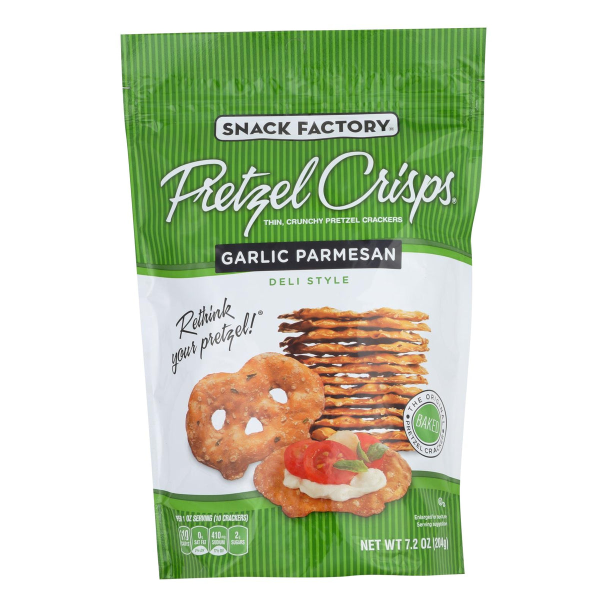 Crisps, Pretzel, Garlic Parmesan,12 - 7.2 OUNCE