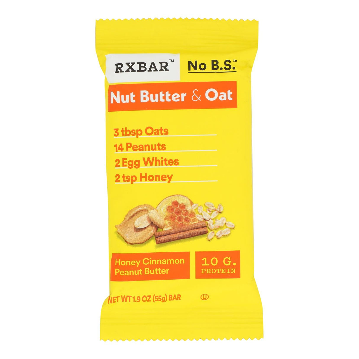 Bars, Nut Butter & Oat, Honey Cinnamon Peanut Butter,12 - 1.9 OUNCE