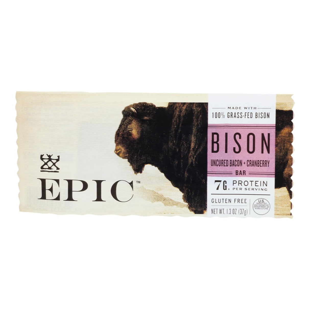 Snack Bars, Bison, Uncured Bacon & Cranberry,12 - 1.3 OUNCE