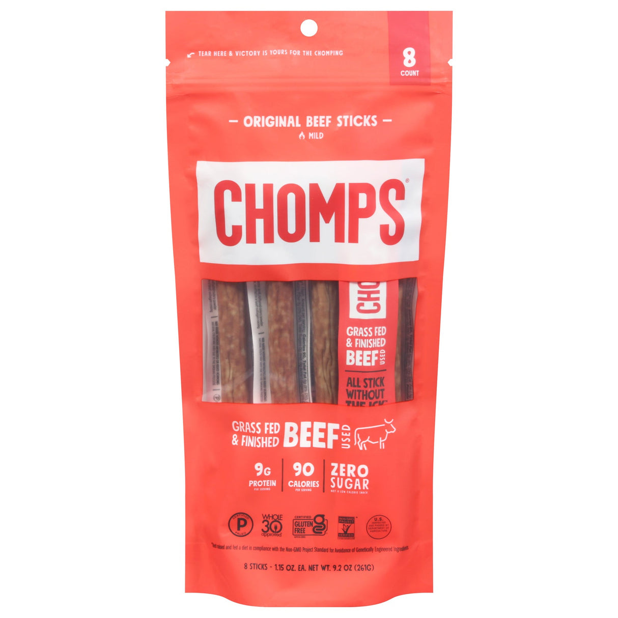 Snack Sticks, Beef, Original, 1.15 Ounce,8 - 8 COUNT
