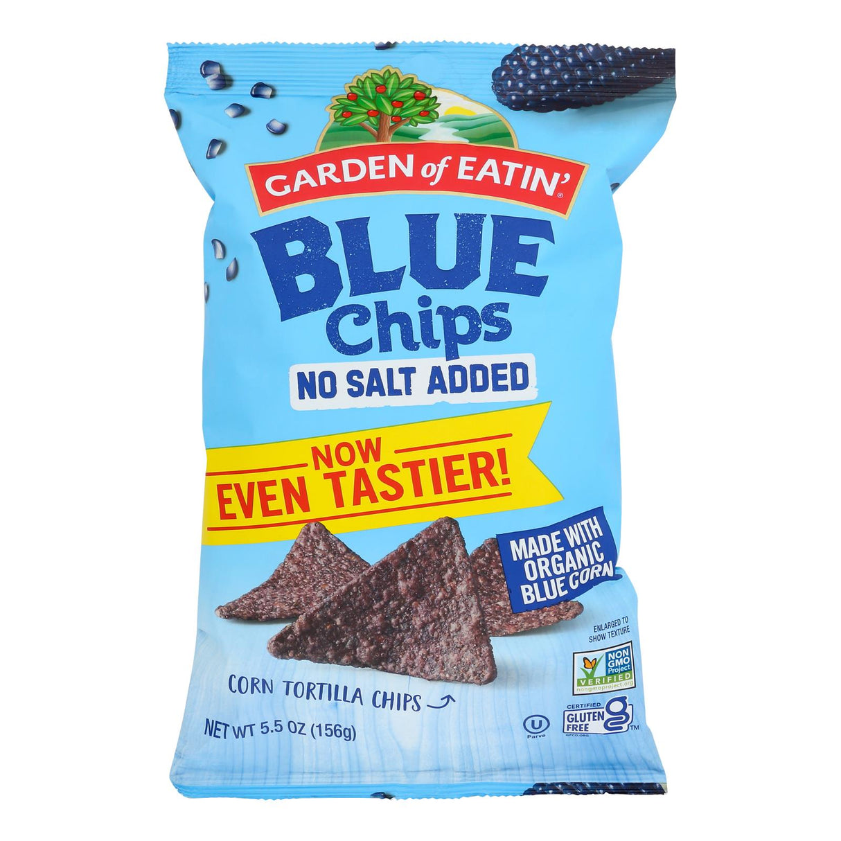 Chips, Blue Corn Tortilla, No Salt Added,12 - 5.5 OUNCE