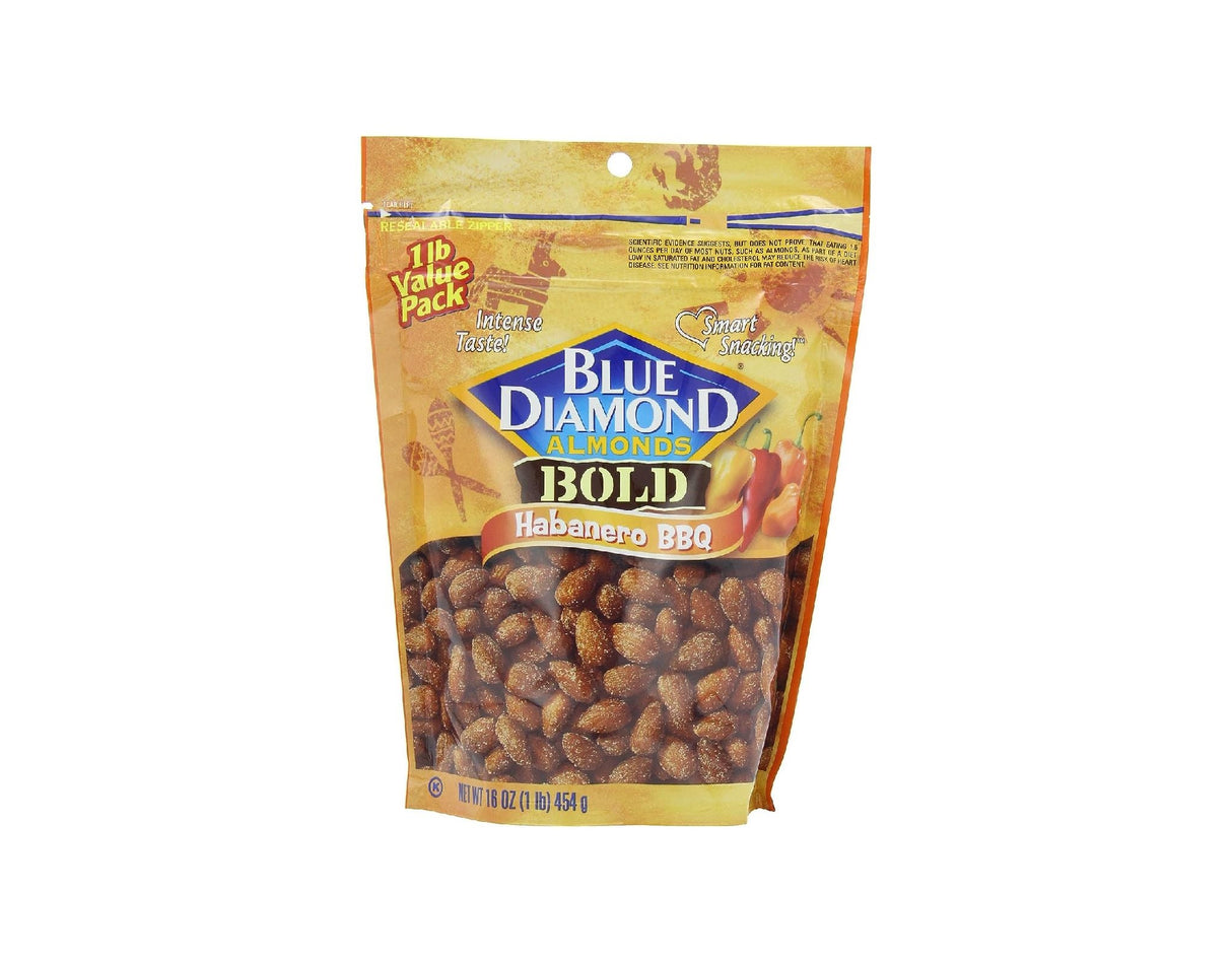 Almonds, Habanero Barbecue, Bold, Resealable Bag,6 - 16 OUNCE