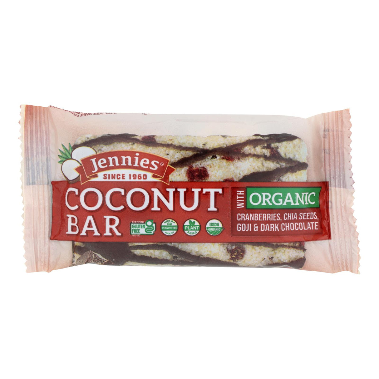 Snack Bars, Coconut, Goji Moji, contains Cranberries/Chia Seeds/Goji/,12 - 1.5 OUNCE