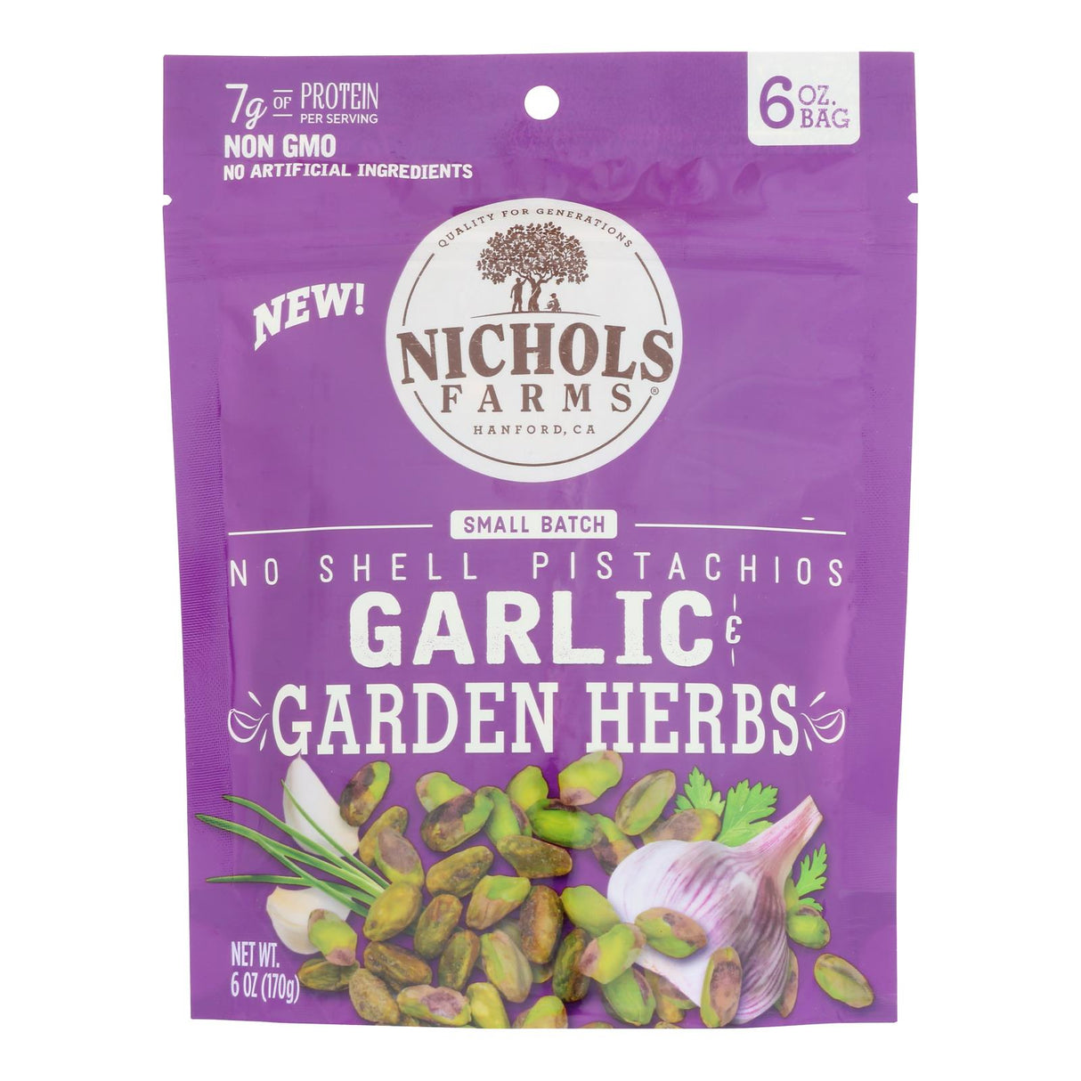 Pistachio, Garlic Herbs, Shelled,15 - 6 OUNCE