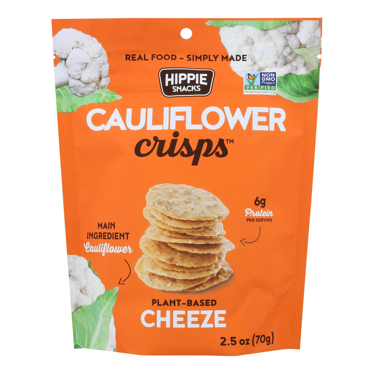 Crisps, Cauliflower, Plant-Based, Cheeze,8 - 2.5 OUNCE
