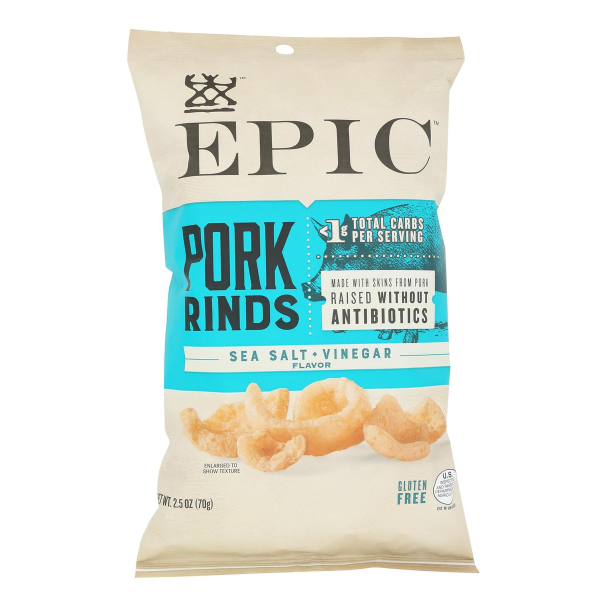 Pork Rinds, Sea Salt & Vinegar,12 - 2.5 OUNCE