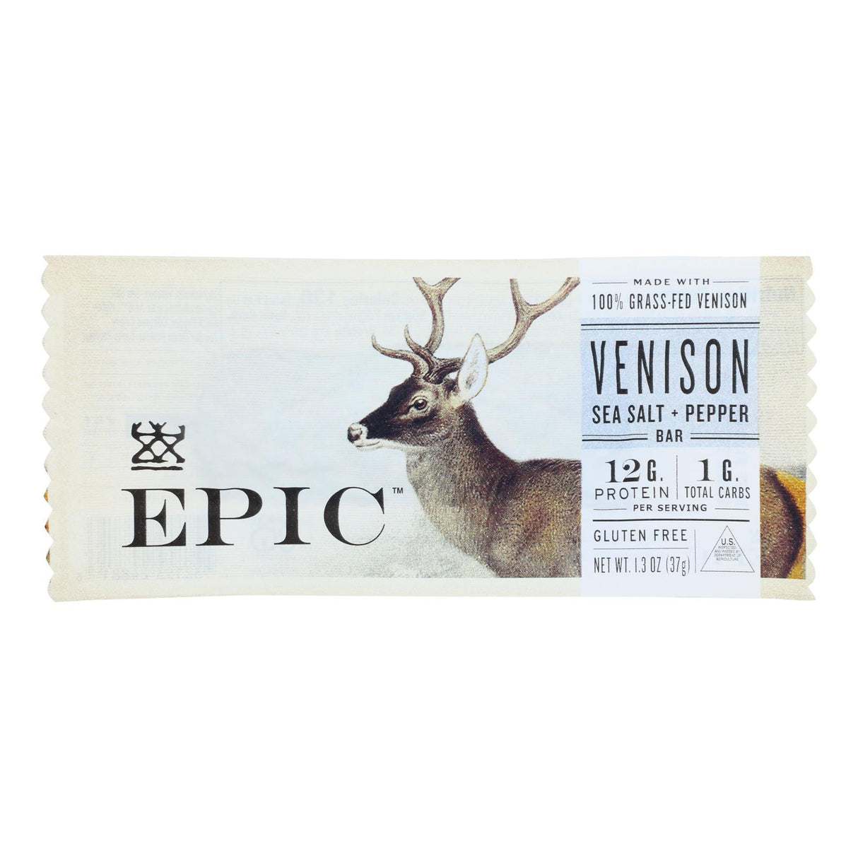 Snack Bars, Venison, Sea Salt & Pepper,12 - 1.3 OUNCE