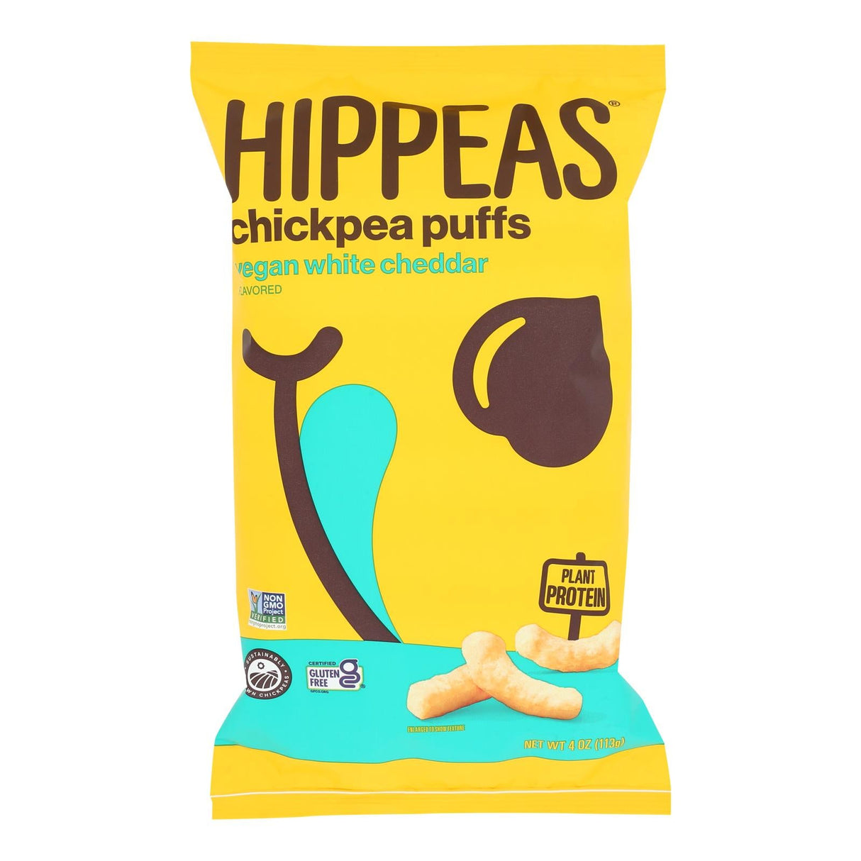 Snack Puffs, Chickpea, White Cheddar,12 - 4 OUNCE