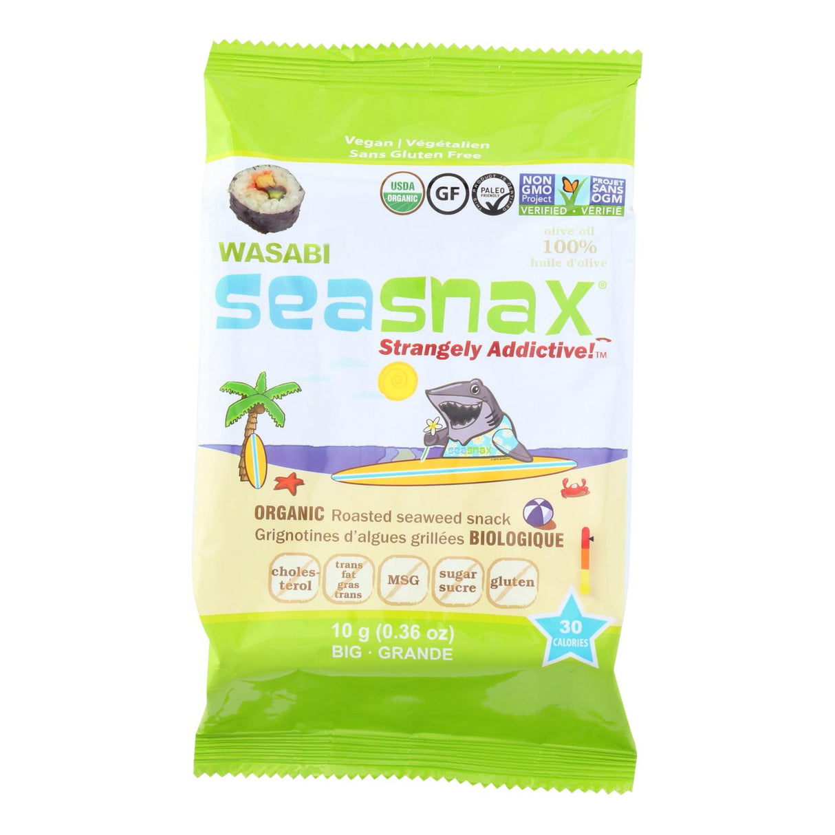 Snacks, Roasted Seaweed, Wasabi,12 - 0.36 OUNCE