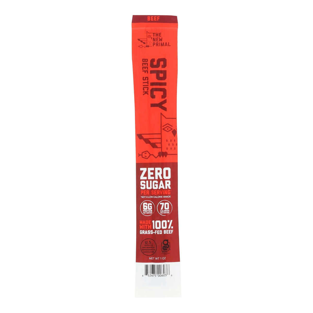 Snack Sticks, Beef, Spicy, Zero Sugar,20 - 1 OUNCE