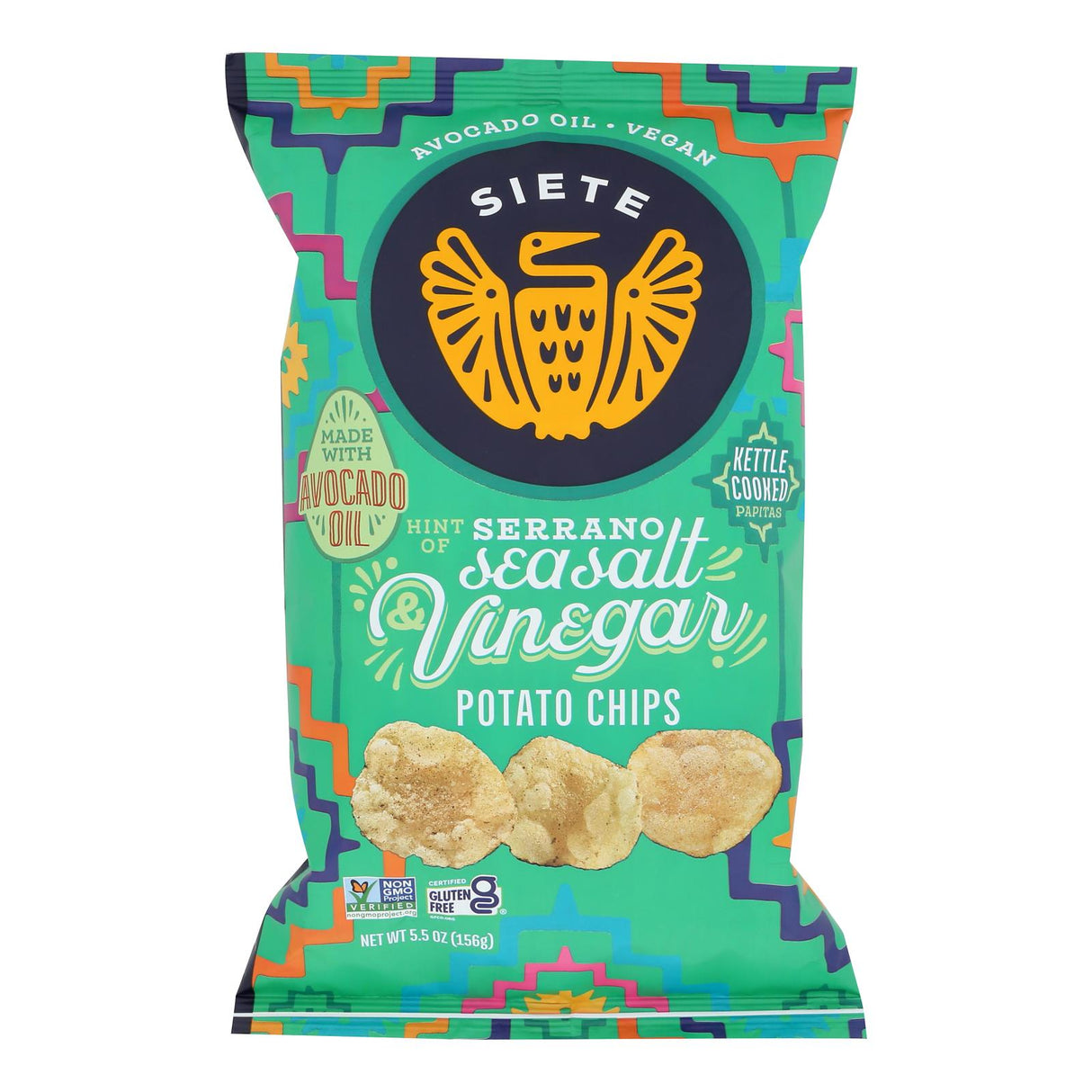 Chips, Potato, Kettle-Cooked, Serano/Sea Salt/Vinegar,6 - 5.5 OUNCE