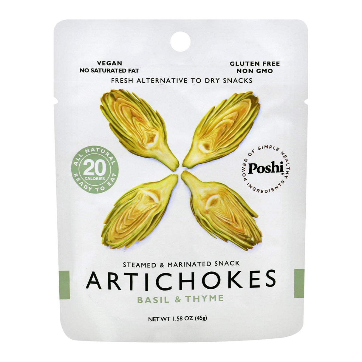Artichoke, Basil & Thyme, Steamed, Marinated, Pouch,10 - 1.58 OUNCE