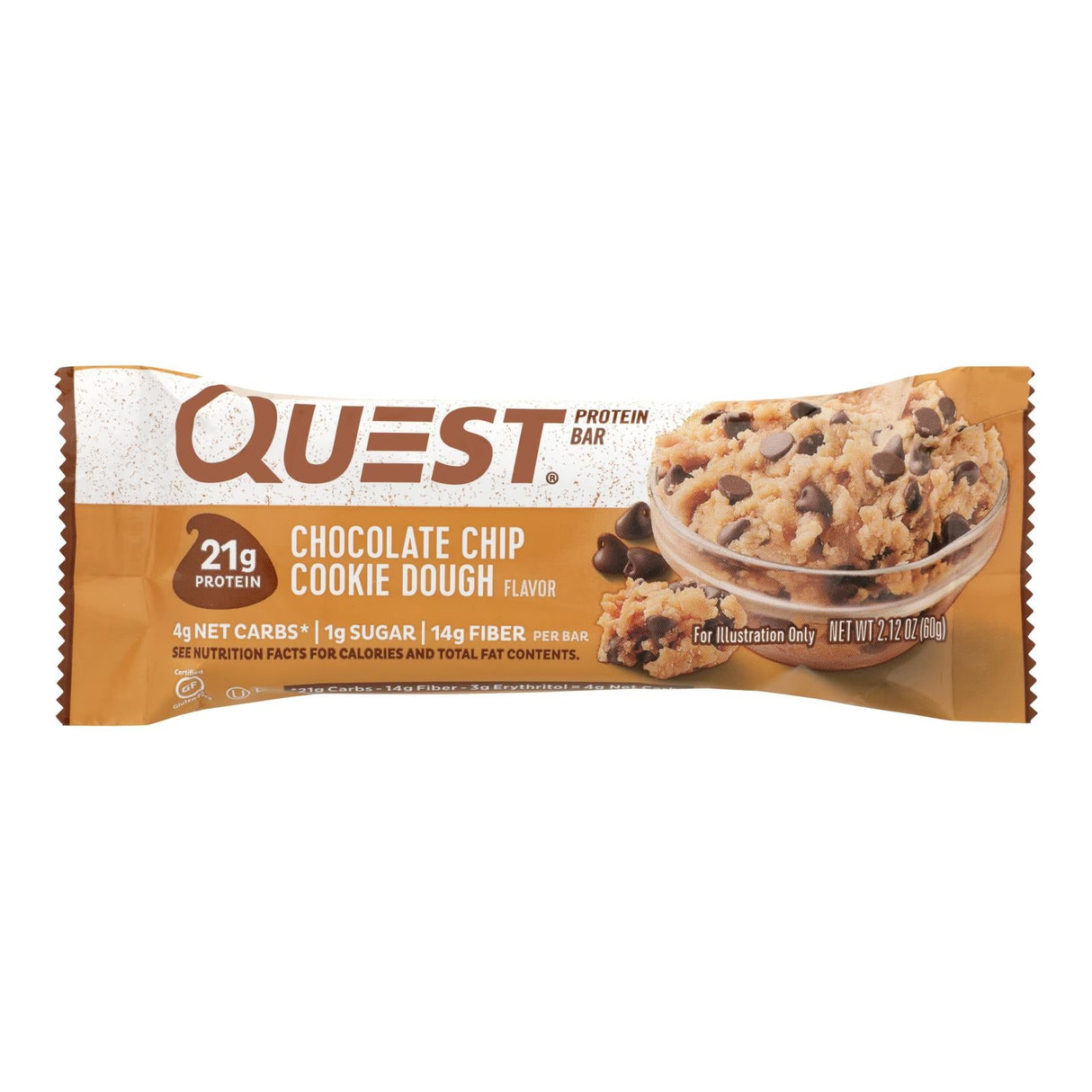 Bars, Protein, Chocolate Chip Cookie Dough,12 - 2.12 OUNCE