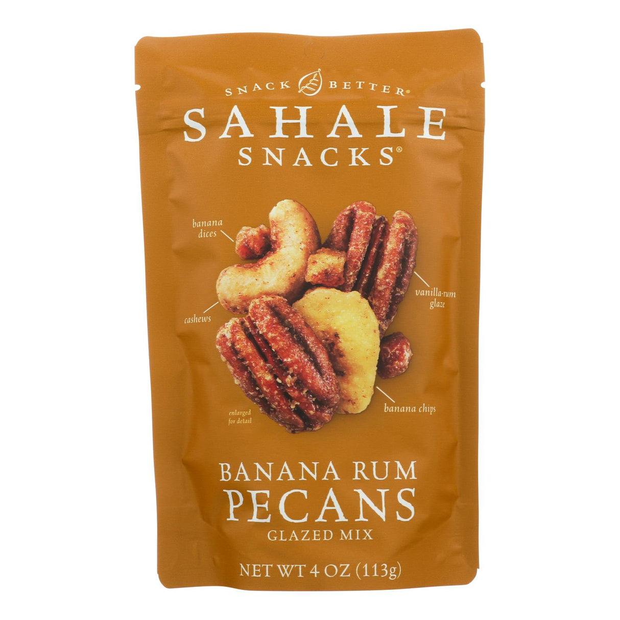 Snack Mix, Pecan, Banana Rum Glazed, contains Cashew & Dried Banana,6 - 4 OUNCE