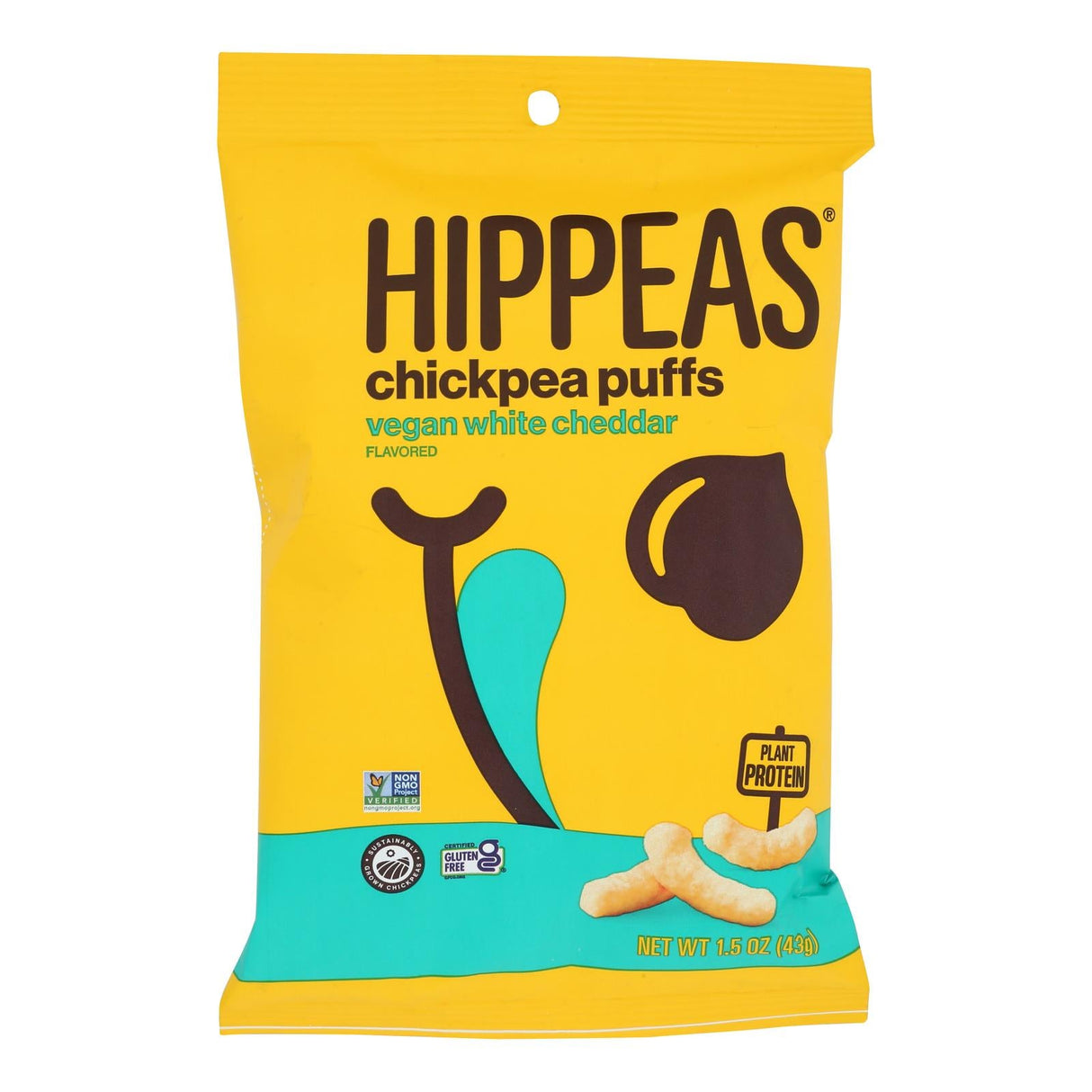 Snack Puffs, Chickpea, White Cheddar,6 - 1.5 OUNCE
