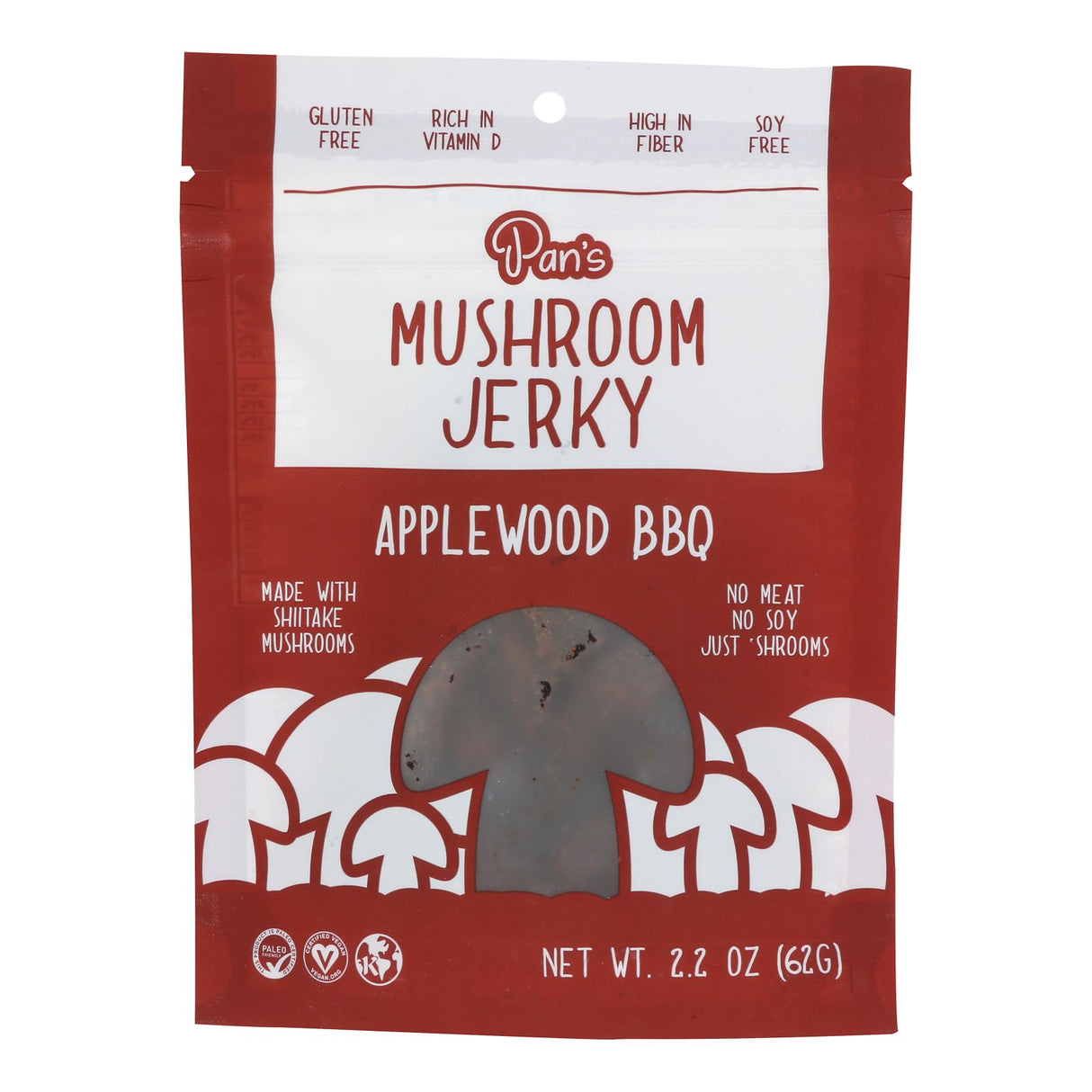 Jerky, Mushroom, Applewood Barbecue,6 - 2.2 OUNCE