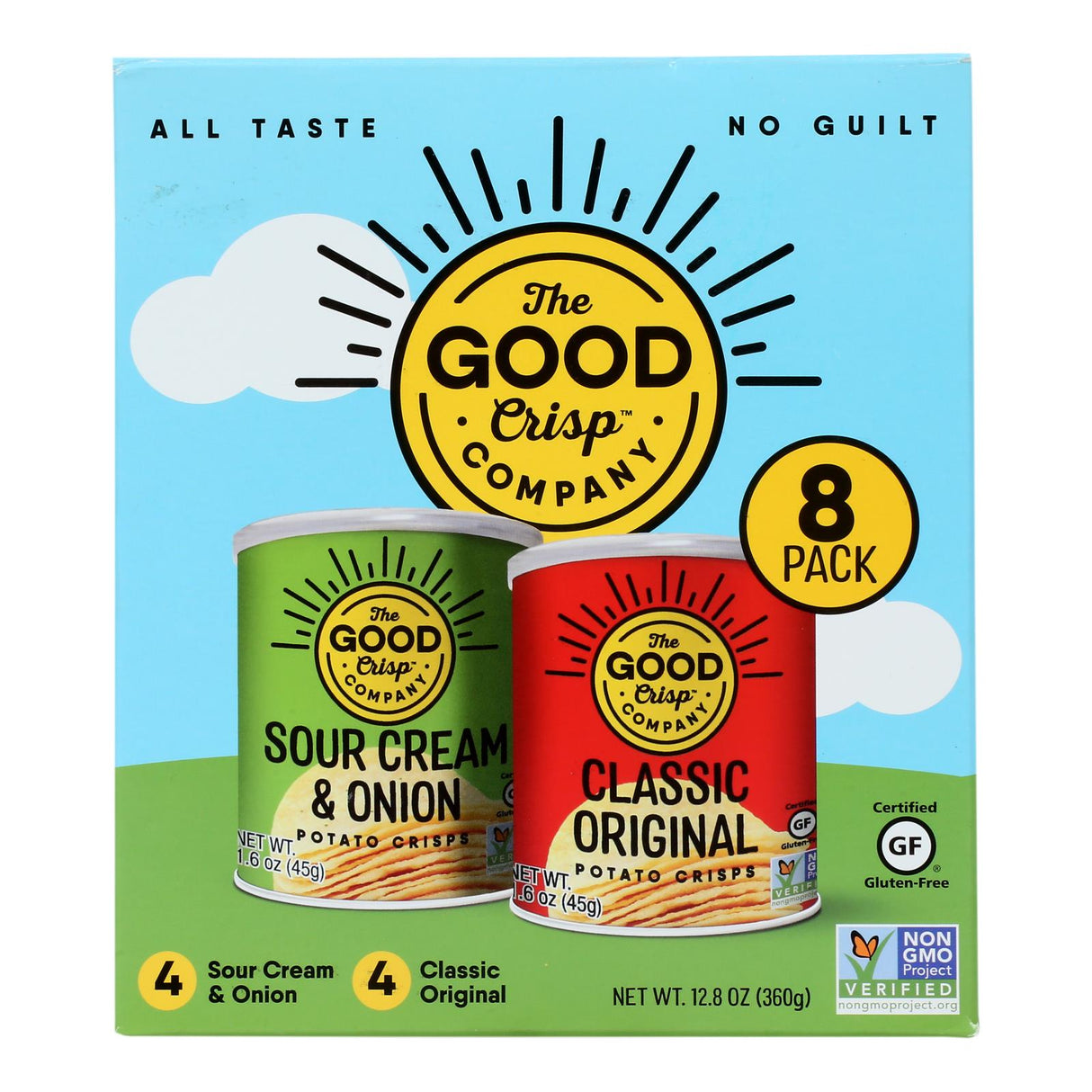 Crisps, Potato, Variety Pack, Original & Sour Cream Onion, Single-Serve, 1.6 Ounce,4 - 8 COUNT