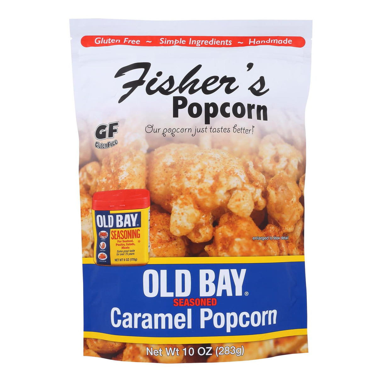 Popcorn, Ready-to-Eat, Old Bay Seasoned, Caramel,6 - 10 OUNCE