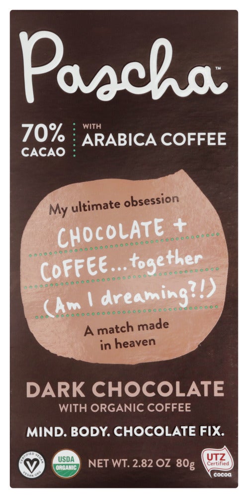 Chocolate Bars, Dark Chocolate, Coffee, contains Caffeine, 70% Cacao,10 - 2.82 OUNCE