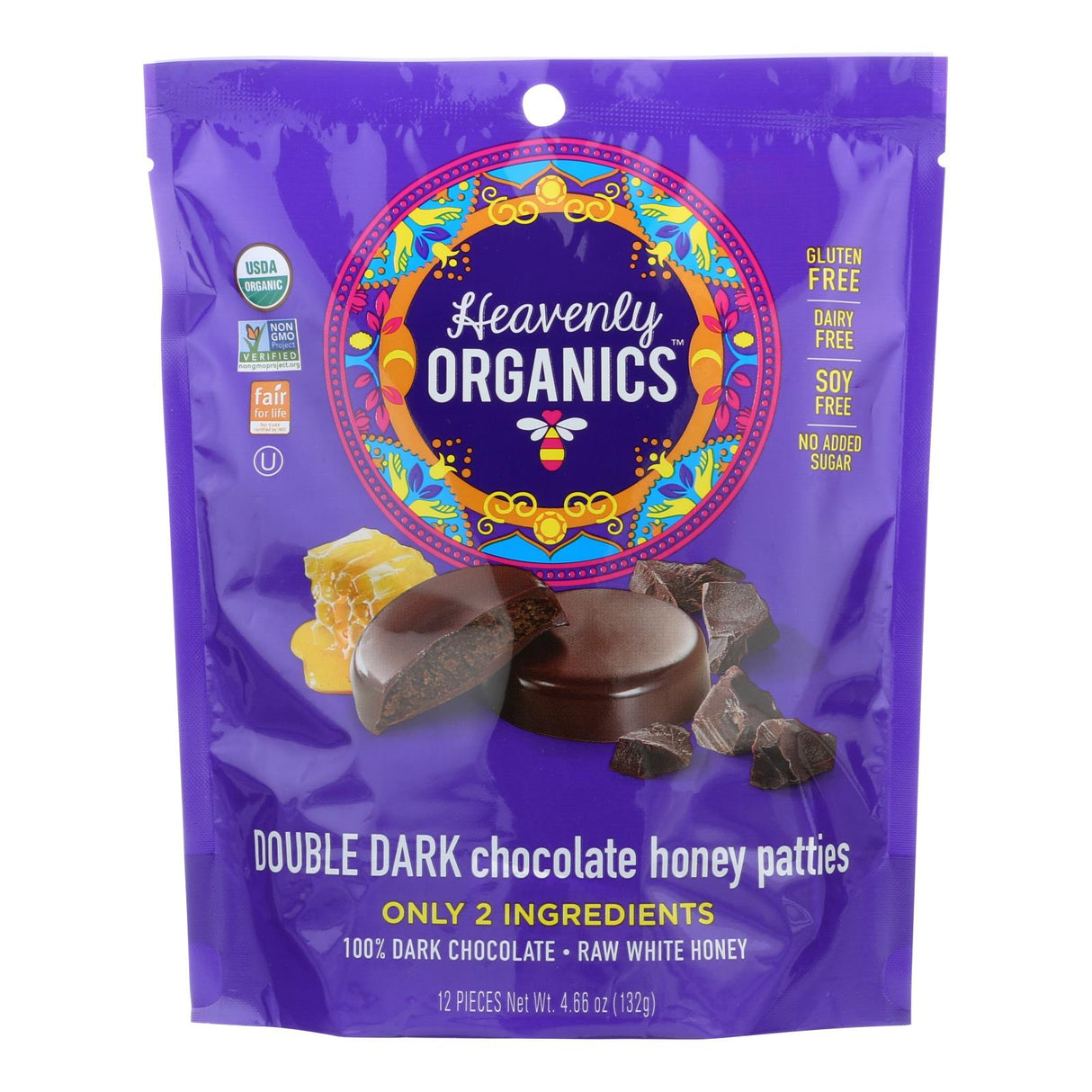 Candy, Honey Patty, Double Dark Chocolate, 0.39 Ounce,6 - 12 COUNT