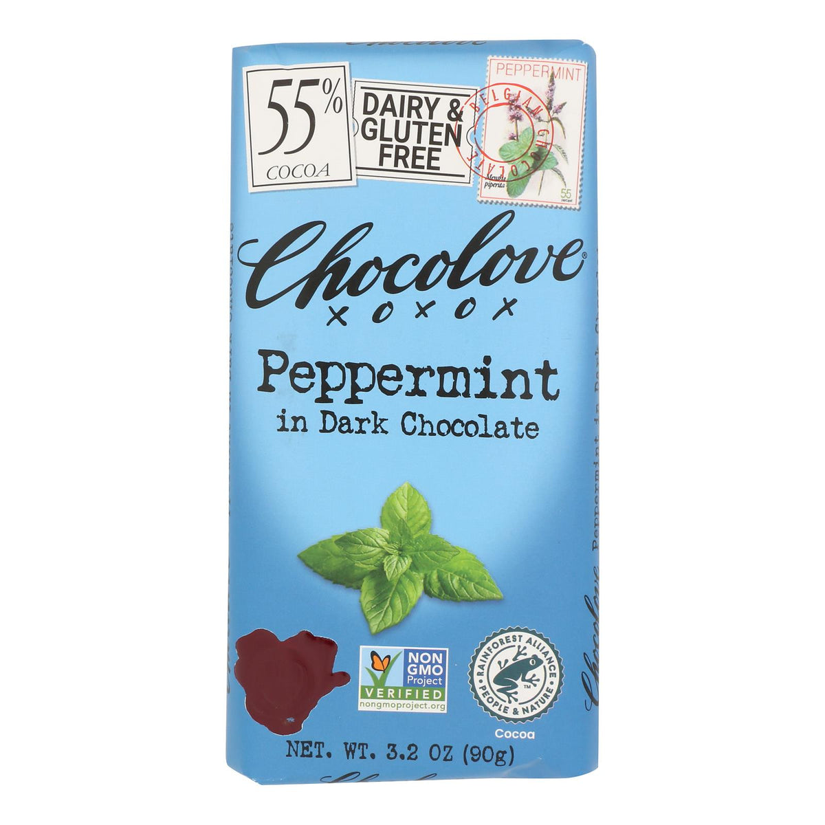 Chocolate Bars, Dark, Peppermint, 55% Cocoa,12 - 3.2 OUNCE