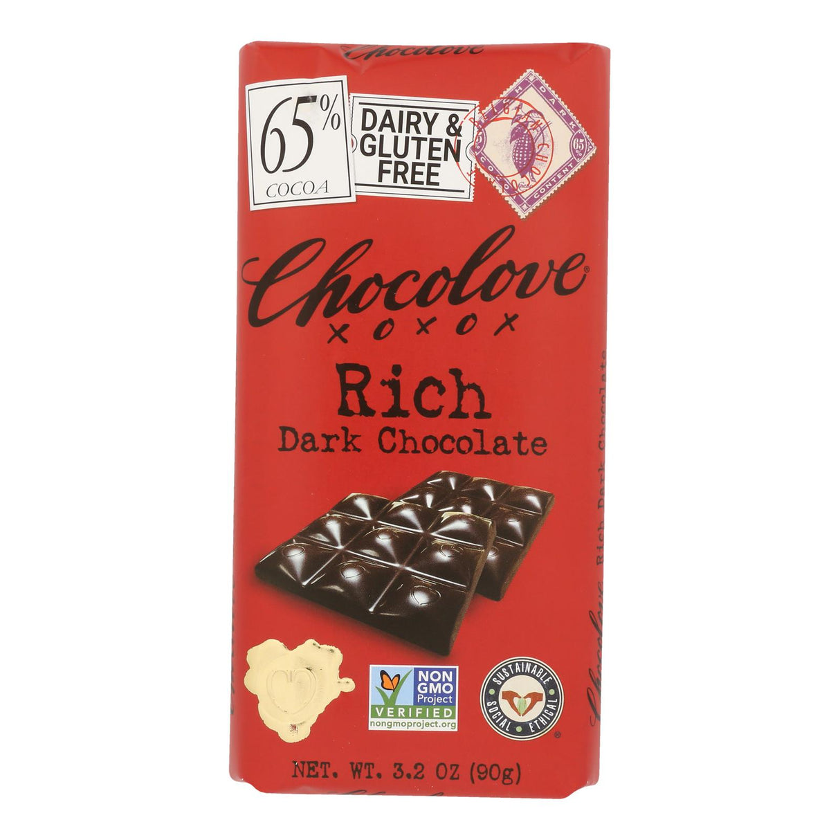 Chocolate Bars, Dark, Rich, 65% Cocoa,12 - 3.2 OUNCE