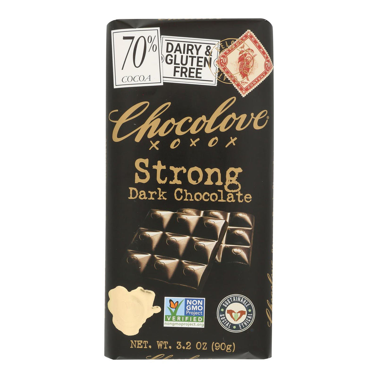 Chocolate Bars, Dark, Strong, 70% Cocoa,12 - 3.2 OUNCE