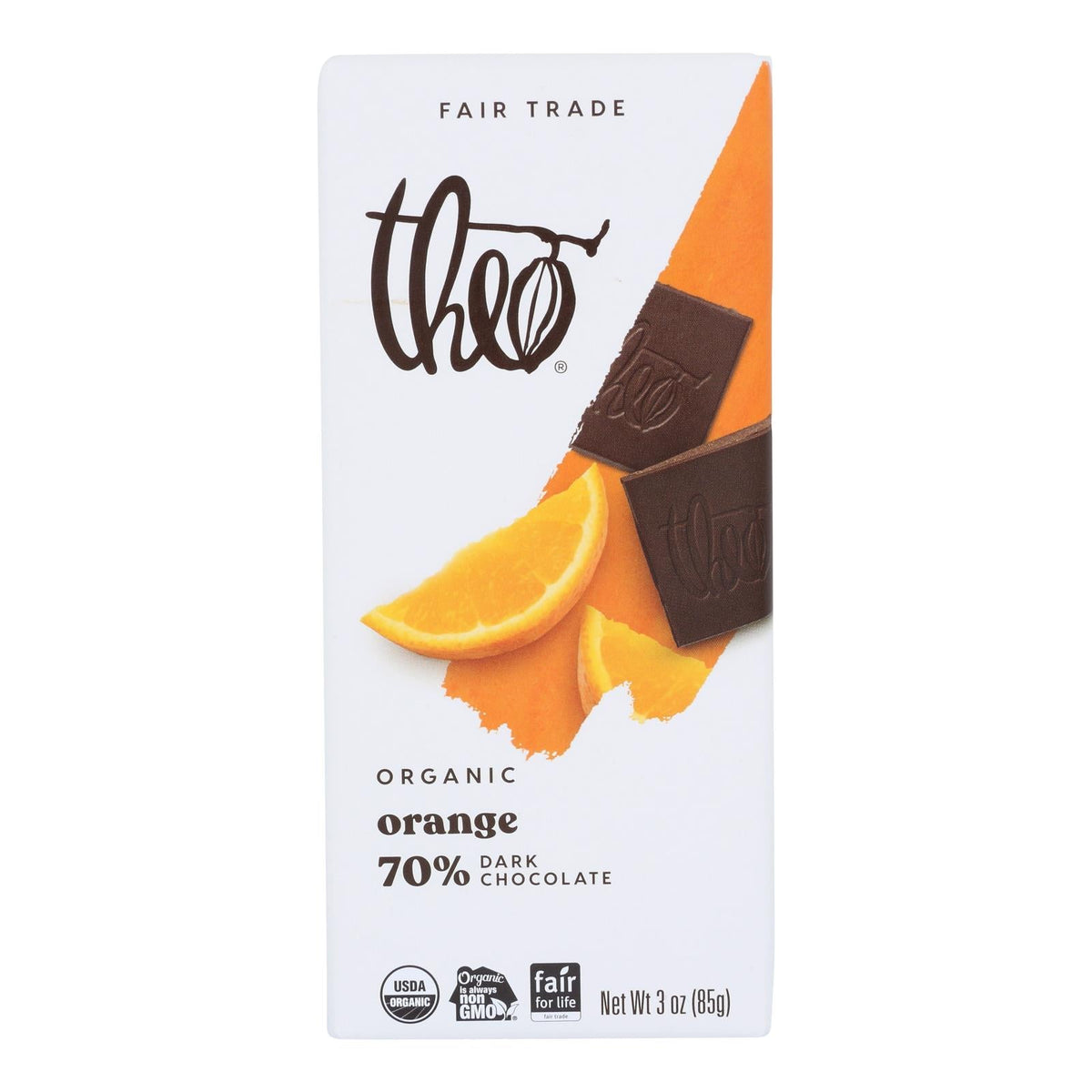 Chocolate Bars, Dark, Orange, 70% Cocoa,12 - 3 OUNCE